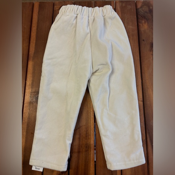 Denim Bay Kids Corduroy Pants with Elastic Waistband, Cream, Size 4, NWT - Picture 4 of 8